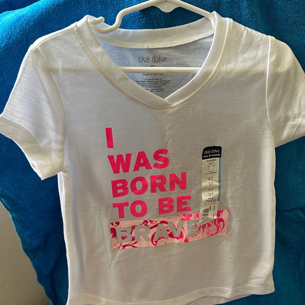 Okie Dokie White Tee with Pink Graphic